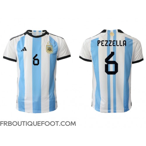 Maillot de foot Argentine German Pezzella #6 Domicile vêtements Monde 2022 Manches Courtes